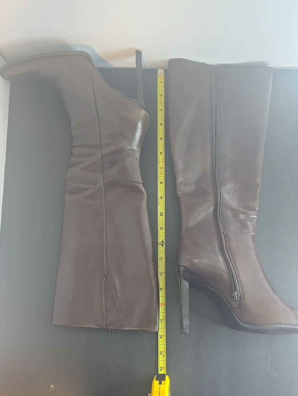Diba Women's Over-the-Knee Brown Leather Boots with Side Zip